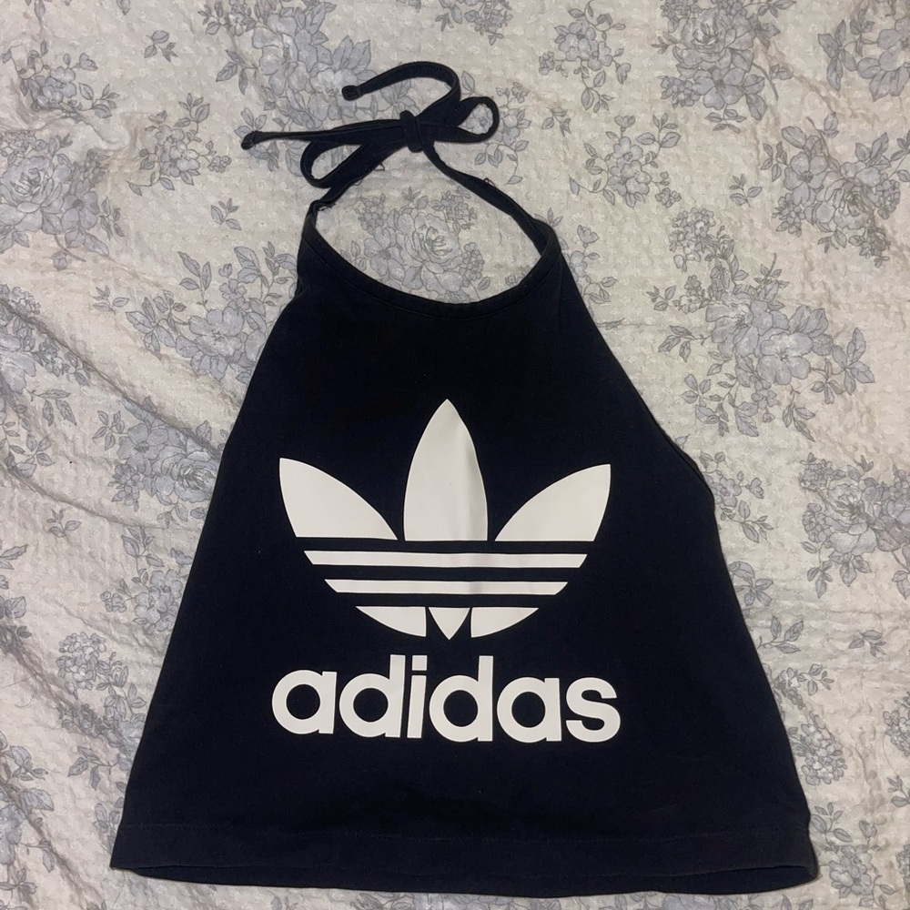 Adidas Black Halter crop Top